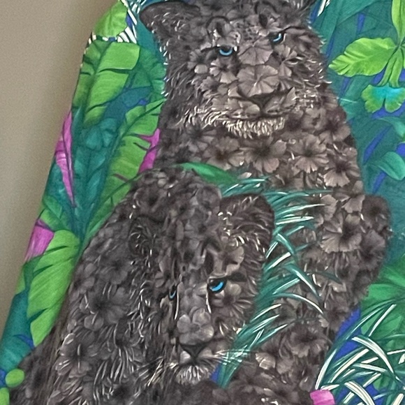 Vintage Salvatore Ferragamo Silk Scarf Coveted Black Panther Cub 34 In Exc Cond - Picture 5 of 10